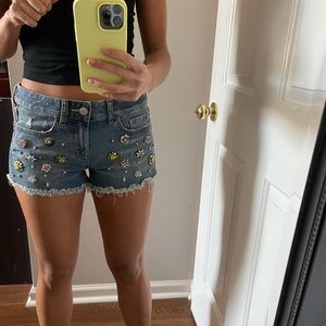 Express Embellished Denim Shorts